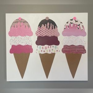 Ice cream cones: canvas art